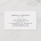 Carte De Visite Aquarelle florale moderne en gras bleu (Dos)