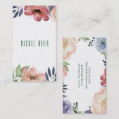 Carte De Visite Aquarelle Florale moderne Fleurs chic élégantes (Devant / Derrière)