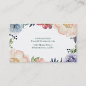 Carte De Visite Aquarelle Florale moderne Fleurs chic élégantes (Dos)