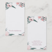 Carte De Visite Aquarelle Florale moderne Minimale Élégant Chic (Devant / Derrière)