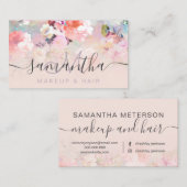 Carte De Visite Aquarelle florale moderne teinte d'ombre cheveux d (Devant / Derrière)