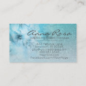 Carte De Visite *~* Aquarelle florale Parties scintillant céleste  (Dos)