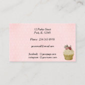 Carte De Visite Aquarelle Florale Pâtisserie Pin Chef (Dos)