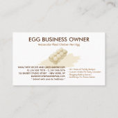 Carte De Visite Aquarelle Florale Poulet Hen Egg Farm (Dos)