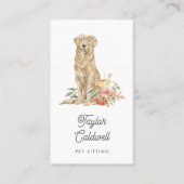 Carte De Visite Aquarelle Florale Pup | Soins aux animaux (Devant)