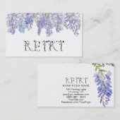 Carte De Visite Aquarelle florale REIKI de fleur de glycines de (Devant / Derrière)