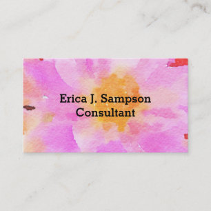 Carte de visite aquarelle florale rose