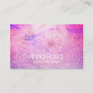 Carte De Visite *~* Aquarelle Florale rose bleu pourpre
