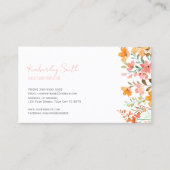 Carte de visite, Aquarelle Florale rose orange (Devant)