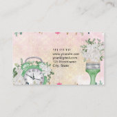 Carte De Visite aquarelle florale rose pastel script délicat (Dos)