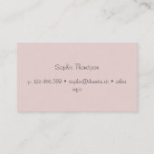 Carte De Visite Aquarelle florale rose poussiéreuse (Dos)