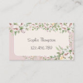 Carte De Visite Aquarelle florale rose poussiéreuse (Devant)