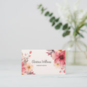 Carte De Visite Aquarelle florale unique (Debout devant)