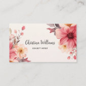 Carte De Visite Aquarelle florale unique (Devant)