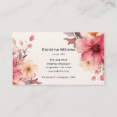 Carte De Visite Aquarelle florale unique (Dos)