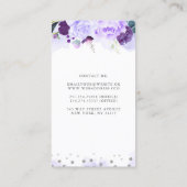 Carte De Visite Aquarelle florale violette Élégante et moderne (Dos)