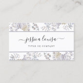 Carte De Visite Aquarelle florale violette et blanche (Devant)