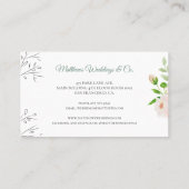 Carte De Visite Aquarelle florale wedding planner moderne (Dos)