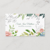 Carte De Visite Aquarelle florale wedding planner moderne (Devant)