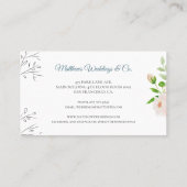 Carte De Visite Aquarelle florale wedding planner moderne (Dos)