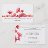 Carte De Visite *~* Aquarelle Flore moderne de la fleur de pavot r (Devant / Derrière)