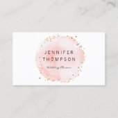 Carte De Visite Aquarelle floue Points Cercle Or (Devant)