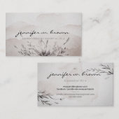 Carte De Visite Aquarelle foncée botanique Essential Oils feuillus (Devant / Derrière)