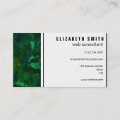 Carte De Visite Aquarelle foncée de marbre de vert vert (Dos)