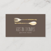 Carte De Visite Aquarelle fourche et cuillère (Devant)