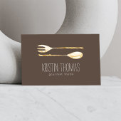 Carte De Visite Aquarelle fourche et cuillère