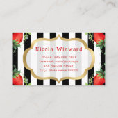 Carte De Visite Aquarelle Fraises Gâteaux et boulangerie à confitu (Dos)