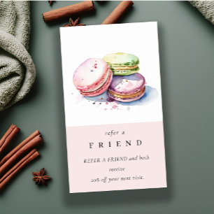 Carte De Visite Aquarelle French Macarons Bakery Référer un ami