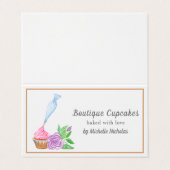 Carte De Visite Aquarelle Frosting Cupcake Bakou, détails (Extérieur déplié)