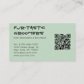 Carte De Visite Aquarelle Funny Chien Groomers Boutique QR Code (Dos)