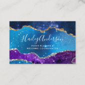 Carte De Visite Aquarelle Galaxy & Parties scintillant Or Aquarell (Devant)