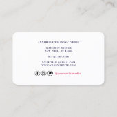 Carte De Visite Aquarelle Gâteaux Et Douceurs À Couleur Douce  (Dos)