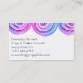 Carte De Visite Aquarelle géométrique design violet bleu Arches (Dos)