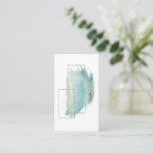 Carte De Visite Aquarelle géométrique Girly d'argent et de (Debout devant)