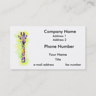Carte De Visite Aquarelle Giraffe 2