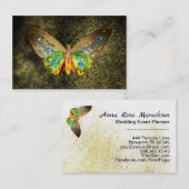 Carte De Visite *~* Aquarelle Gold Butterfly Gold Parties scintill (Devant / Derrière)