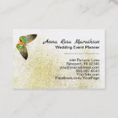 Carte De Visite *~* Aquarelle Gold Butterfly Gold Parties scintill (Dos)