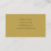 Carte De Visite Aquarelle Gold et Gris Frame (Dos)