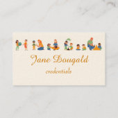 Carte De Visite Aquarelle Gold Pomme Enseignant, Instructeur Tutor (Dos)