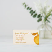 Carte De Visite Aquarelle Gold Pomme Enseignant, Instructeur Tutor (Debout devant)