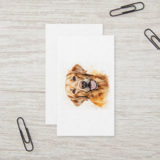 Carte De Visite Aquarelle Golden Labrador Retriever Chien