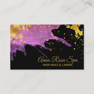 Carte De Visite ** Aquarelle Gras Glam Abstrait Rose Gold Luxe