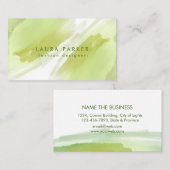 Carte De Visite Aquarelle Green Splatter Artiste de maquillage Abs (Devant / Derrière)