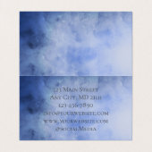 Carte De Visite Aquarelle gris bleu monogramme (Intérieur déplié)