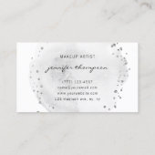 Carte De Visite Aquarelle gris Cercle Points Argent  (Dos)