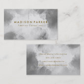 Carte De Visite Aquarelle gris contemporaine brossée (Devant / Derrière)